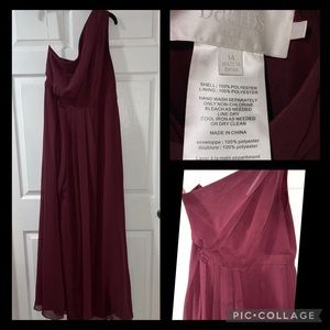 David’s Bridal one shoulder Bridesmaid dress size 14 (color wine)
